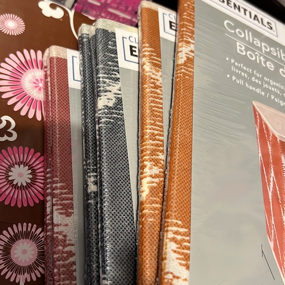 Six Closet Essentials Harvest Grey, Red, & Orange Collapsible Storage Containers - Picture 5 of 6